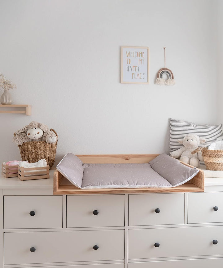 Ehrenkind® Wickelauflage 70x50 cm | Waschbar + 100% Bio-Baumwolle Bezug | Wickelunterlage | Wickelti