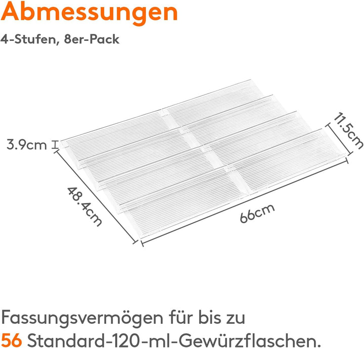 Lifewit Gewürzregal für Schubladen Gewürz Schubladeneinsatz, Ordnungssystem von 33cm bis 66cm auszie