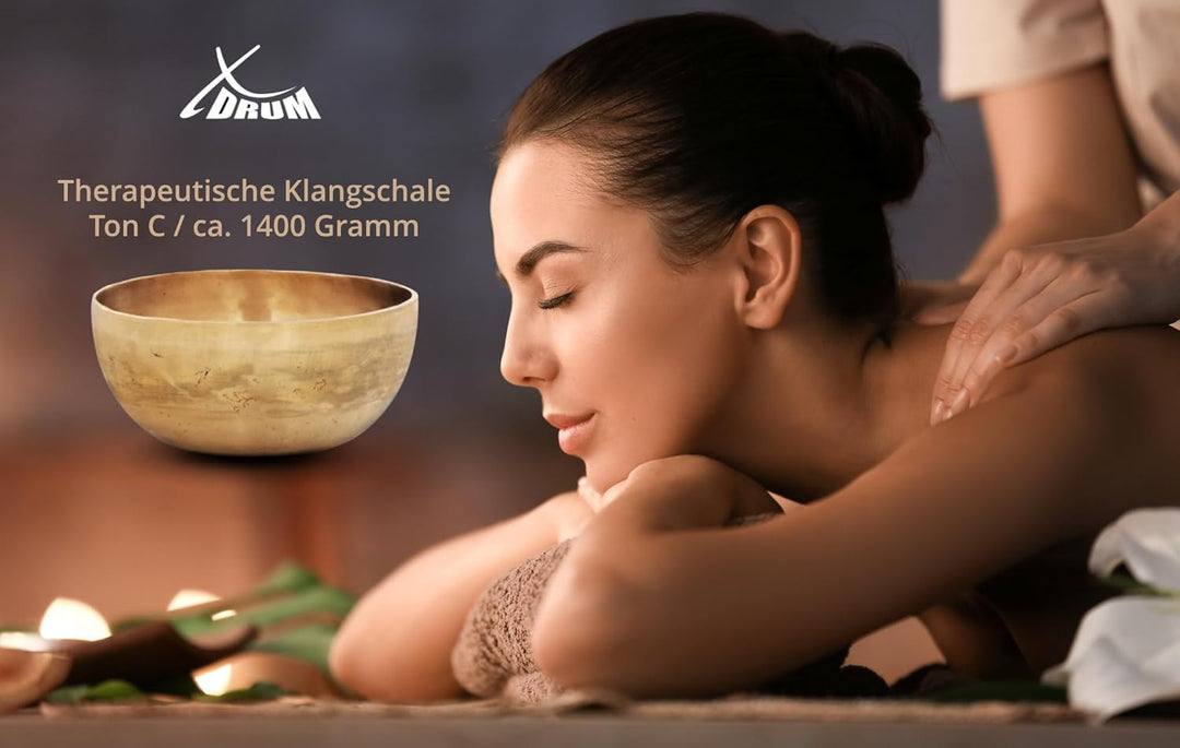 XDrum Therapeutische Klangschale Ton C - auf Ton C gestimmt - für Wurzel-Chakra (Muladhara) - Durchm