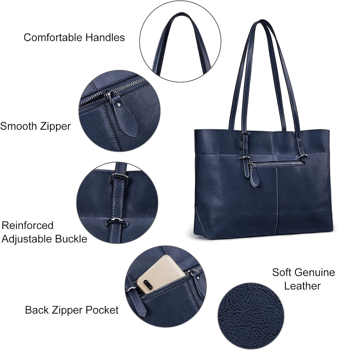 S-ZONE Damen Handtasche Rindspalt Leder Schultertasche Umhängetasche Grosse Shopper Tote Beutel Köni