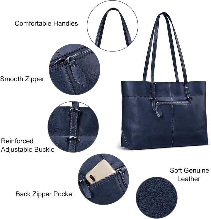 S-ZONE Damen Handtasche Rindspalt Leder Schultertasche Umhängetasche Grosse Shopper Tote Beutel Köni