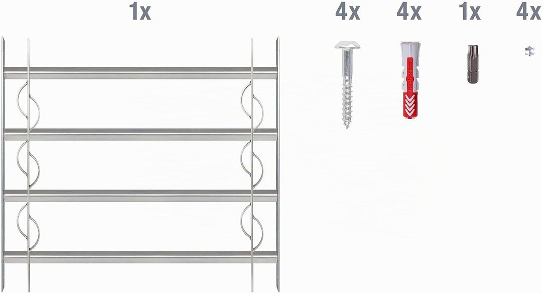 Alberts 563653 Fenstergitter Secorino Style | Ausziehbar für Fenster aussen | Einbruchschutz Gitter
