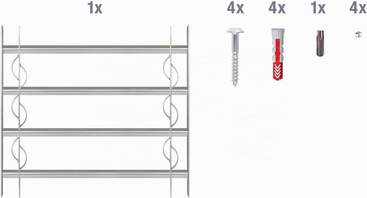 Alberts 563653 Fenstergitter Secorino Style | Ausziehbar für Fenster aussen | Einbruchschutz Gitter