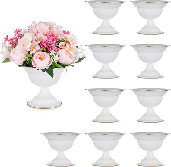 Sziqiqi Weisse Blumenarrangements Topfvase für Hochzeit Mittelstücke für Tische – 10 Stück Kleine Me