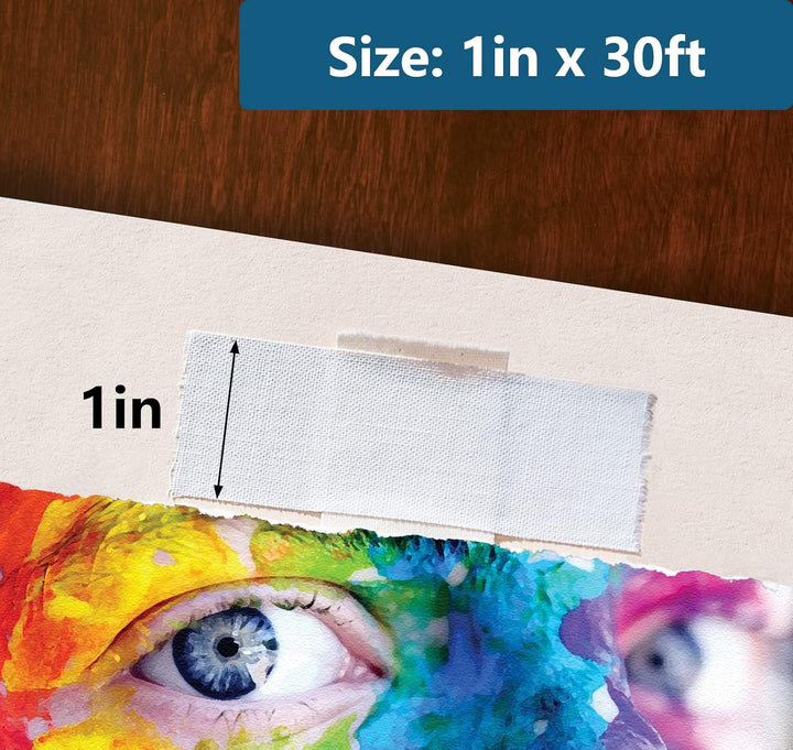 Lineco L533-1025 Gummiertes Leinenband, 2,5 cm x 9,2 m, Weiss
