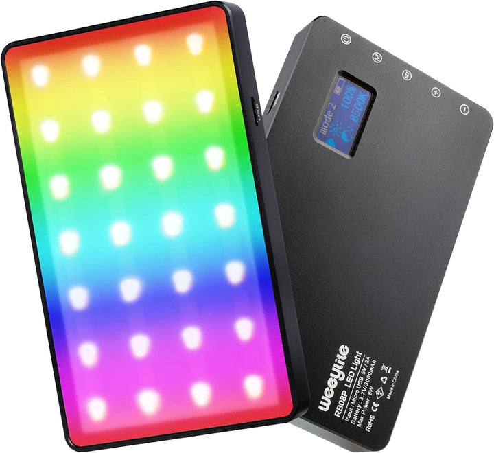 RB08P Led Videoleuchte RGB Zweifarbig 2500K ~ 8500K Video Licht Kamera Videolicht Einstellbar für Se