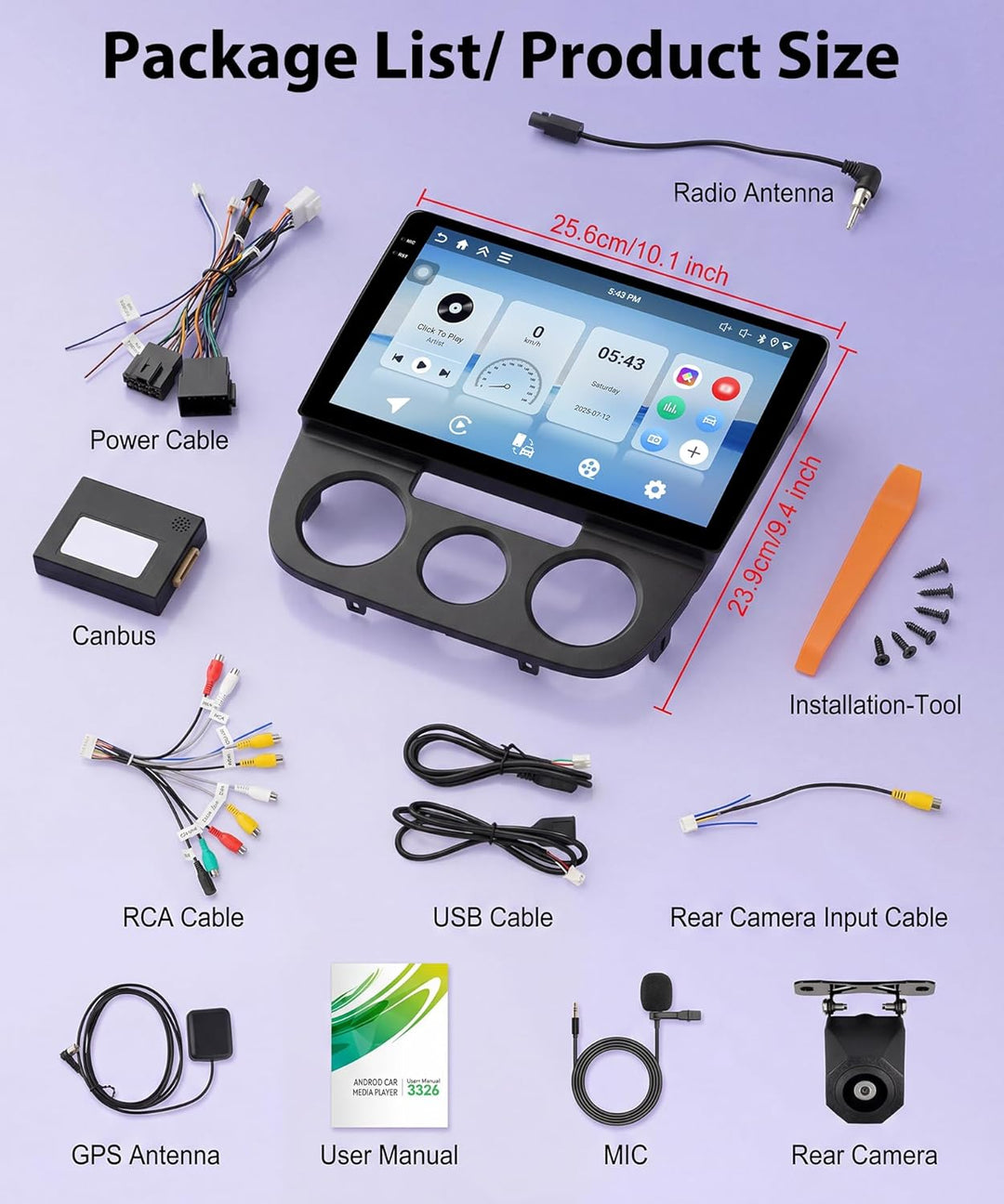Rimoody 4G+64G Android Autoradio für VW Sagitar VW Jetta 2006-2010 Wireless Carplay Android Auto, 10