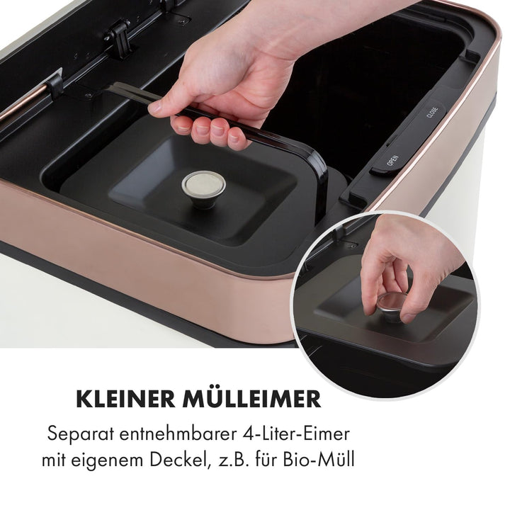 Klarstein Royal Trash Sensor-Mülleimer, 72 L Volumen in 4 Behältern, Restmüll & Recycling-Abfälle: 4