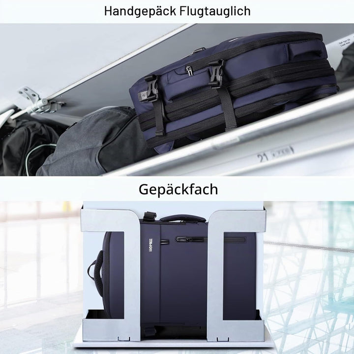 HOMIEE Handgepäck Reiserucksack, Supergross Laptop Rucksack Erweiterbar Diebstahlsicher Wasserabweis