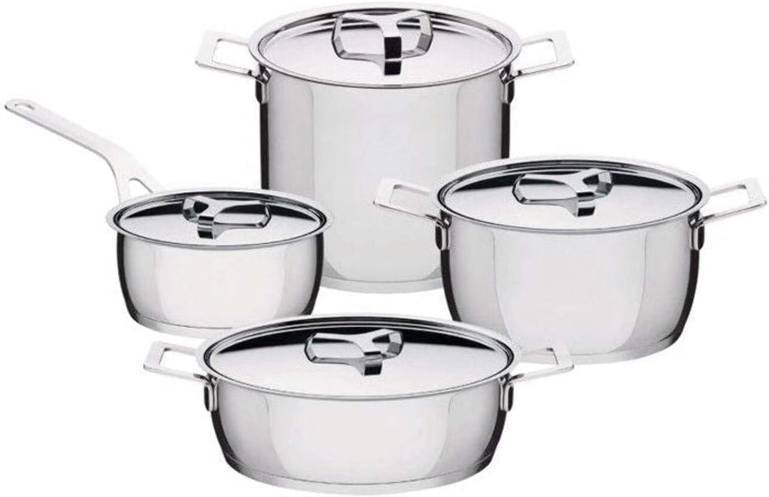 Alessi Pots&Pans, Topf (AJM100/20), (AJM101/16), Kasserolle mit Zwei Griffen (AJM101/20), Milchkocht