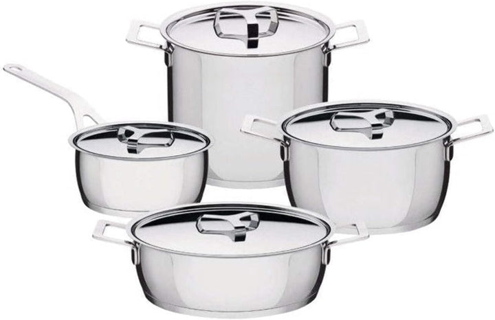 Alessi Pots&Pans, Topf (AJM100/20), (AJM101/16), Kasserolle mit Zwei Griffen (AJM101/20), Milchkocht