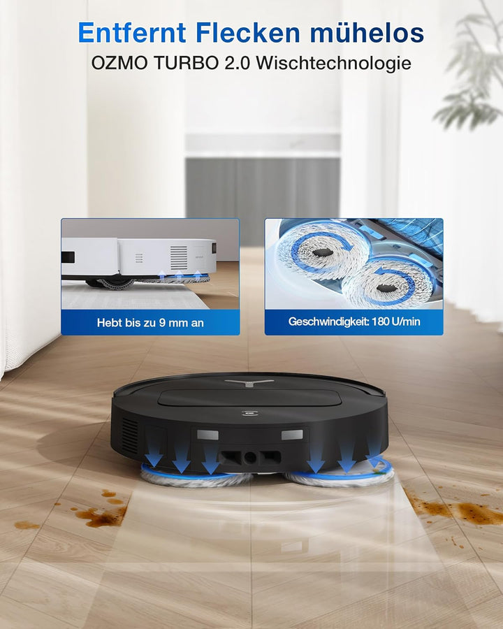 ECOVACS DEEBOT T50 OMNI Gen2 Saugroboter mit Wischfunktion, 21.000 Pa, Ausziehbare Seitenbürste und