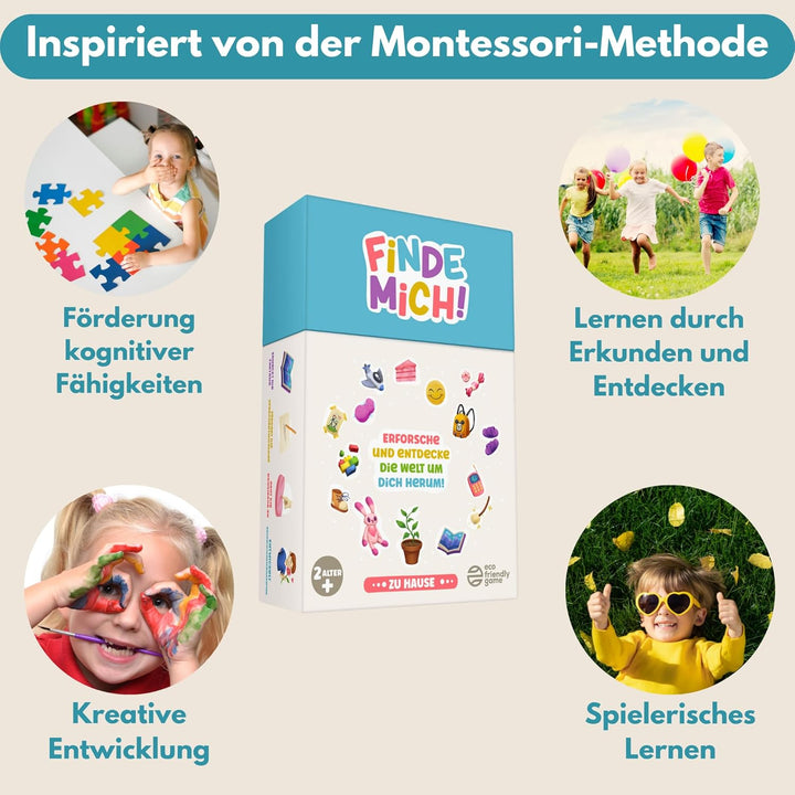 Finde Mich! Indoor Suchspiel – Entdeckerkarten für Kinder ab 2–6 Jahren – Zuhause entdecken & spiele