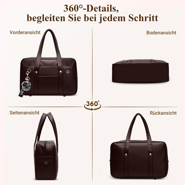 DIRRONA Damen Schultertasche Japanische Schule Handtasche Lässig Kawaii JK Tasche Grosse PU Leder Da