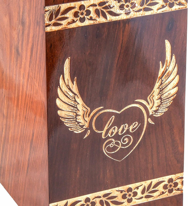 Rosewood Urnen für menschliche Asche für Erwachsene, gross – Holzurne für Columbarium – Beerdigungsu