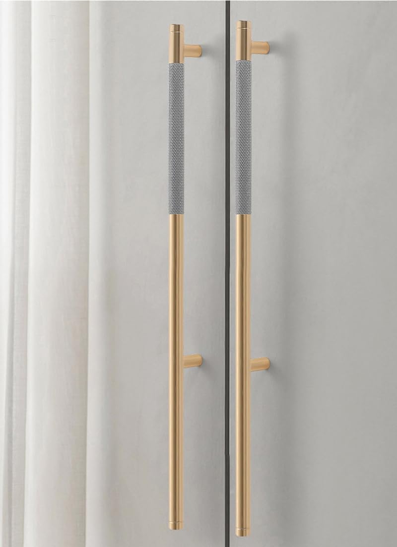 Pexintek 2 Stück Schrankgriffe Gold Moderne Griffe Möbel Möbelgriffe 256mm Lochabstand Türgriffe küc