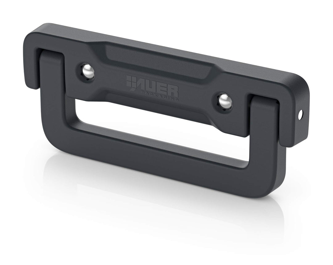 Auer Packaging 10x Kunststoff Klappgriff 16x6,3x1,5cm schwarz selbstfedernd * Griff für Eurobehälter