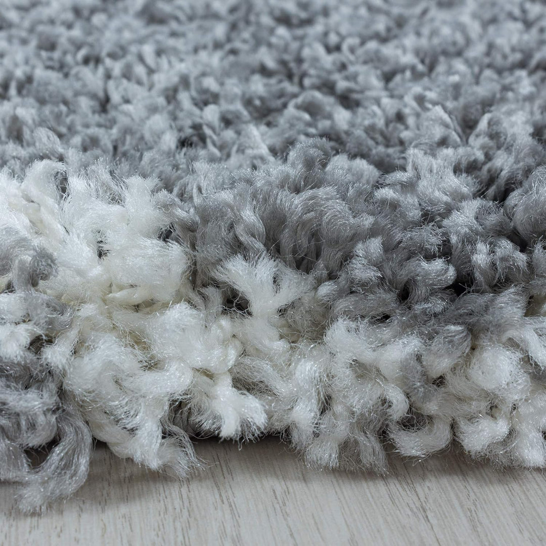 Hochflor Rund Teppich Wohnzimmer im Skandinavischen Stil Skandinavisches Design Flauschiger Langflor