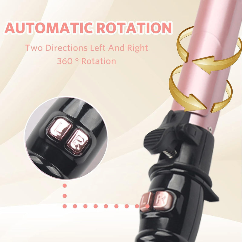 Automatischer Lockenstab, Aibeau Rotierender Lockenstab 28mm lockenstäbe Mit Temperatureinstellung,
