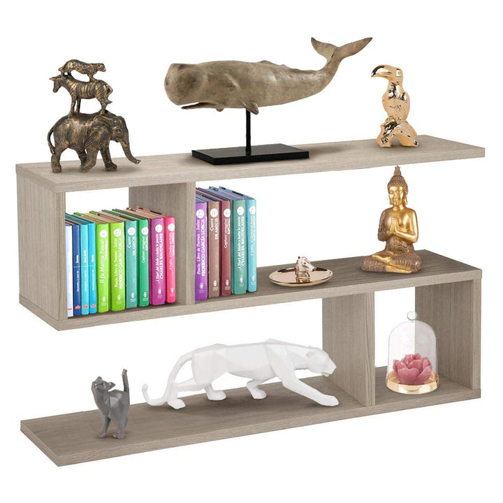 BAKAJI Bücherregal mit 5 Einlegeböden aus Melaminholz, modernes Design für Wohnzimmer, Wohnzimmer, H