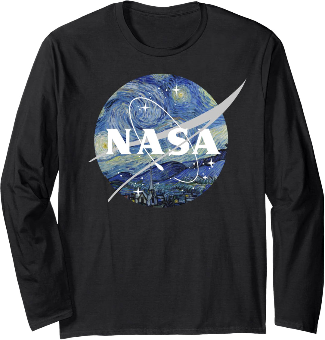 NASA Starry Night Classic Chevron Logo Langarmshirt