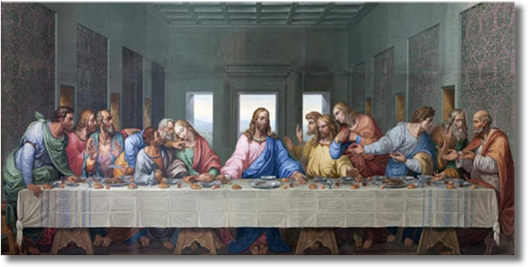 ZHONGYUTONG Das letzte Abendmahl Leinwand Bild mit Rahmen Leonardo da Vinci Berühmte Gemälde Reprodu