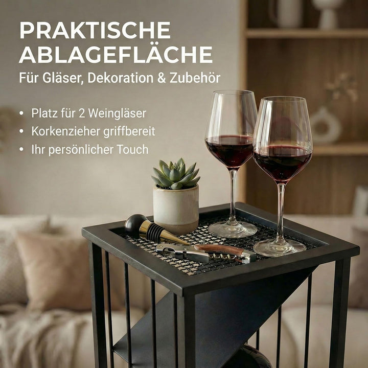 DanDiBo Weinregal Metall Schwarz Stehend 96693 Flaschenregal Weinständer Flaschenhalter Schmal Moder