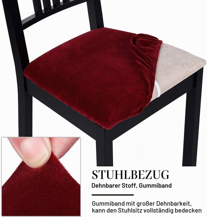 Homaxy Stuhlbezug Sitzfläche Samt Weich Sitzbezug Stuhl Stretch-sitzbezüge für Esszimmerstühle Abwas