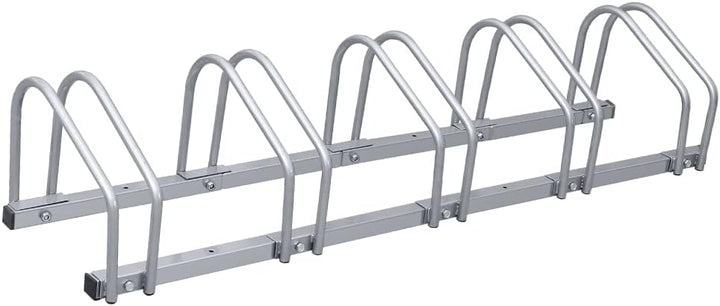 Fiqops Fahrradständer für 5 Fahrräder, 35-55 mm Reifenbreite, Mehrfachständer Aufstellständer Bodenp