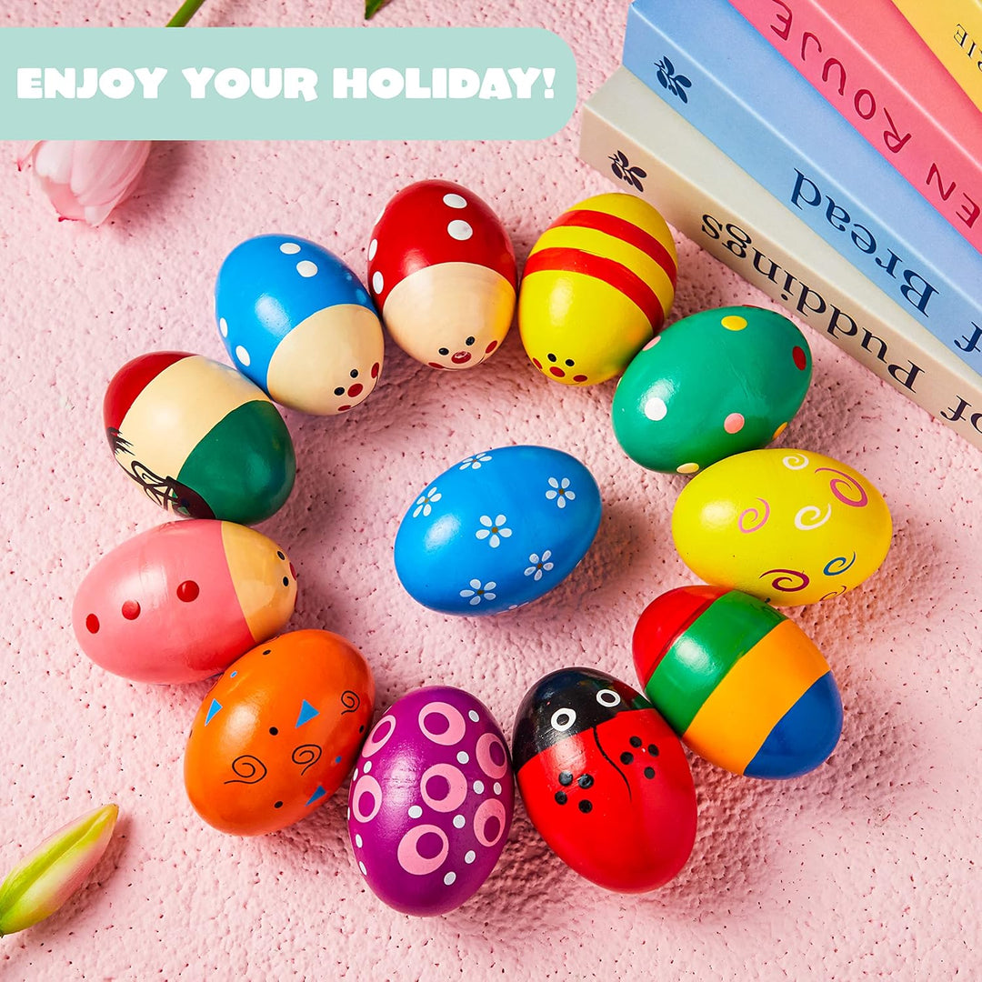 JOYIN 12 Stück 3 "(7,6 cm) Hölzerne Eierschüttler Maracas Percussion Musical für Party -Gefälligkeit
