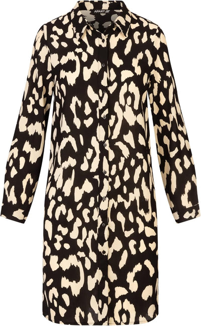 APART Fashion Damen Apart Kleid mit Print Dress 34 Schwarz-creme, 34 Schwarz-creme