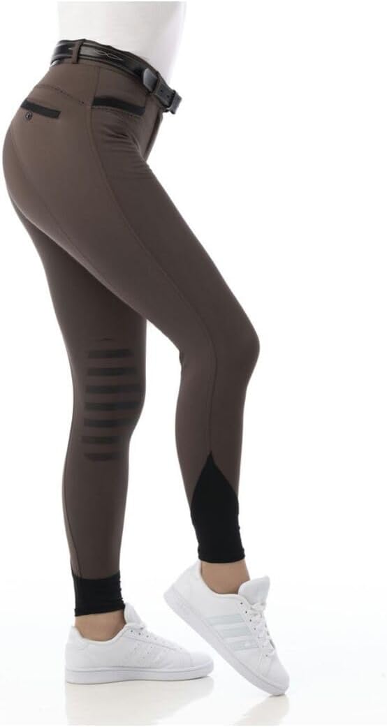 Equi-Theme Damen Reithose Silikon Kniebesatz SAFIR in 4 edlen Farben 38 Braun/Schwarz, 38 Braun/Schw