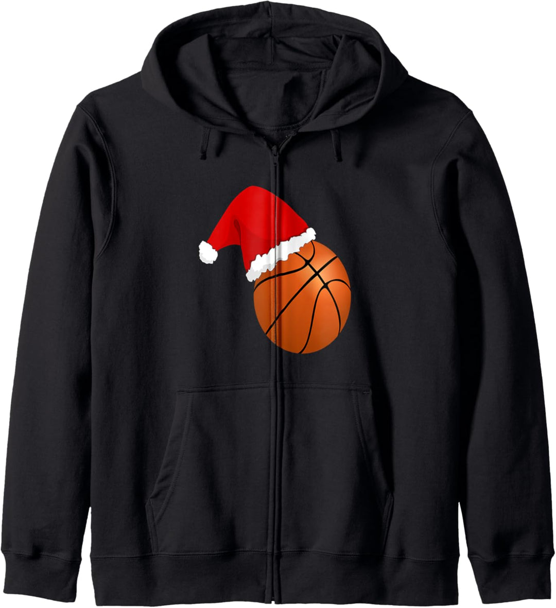 Basketball Mit Weihnachtsmütze Geschenk Für Basketballer Kapuzenjacke