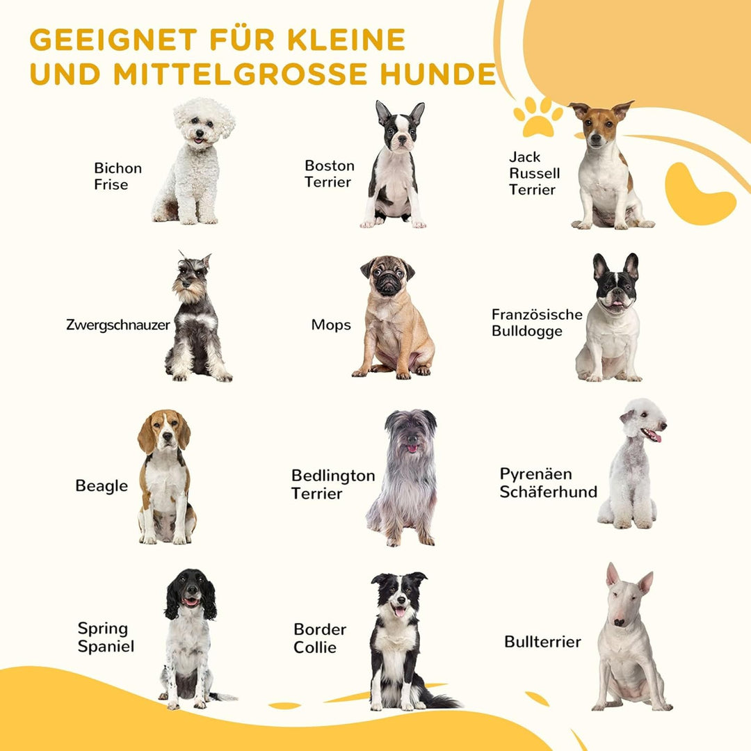 PawHut Absperrgitter Holz Freistehendes Schutzgitter für Hunde Türschutzgitter Verstellbares Hundegi
