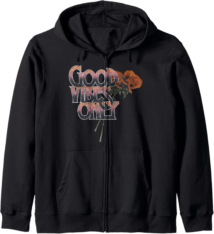 Trendy Good Vibes Only Rose Kapuzenjacke