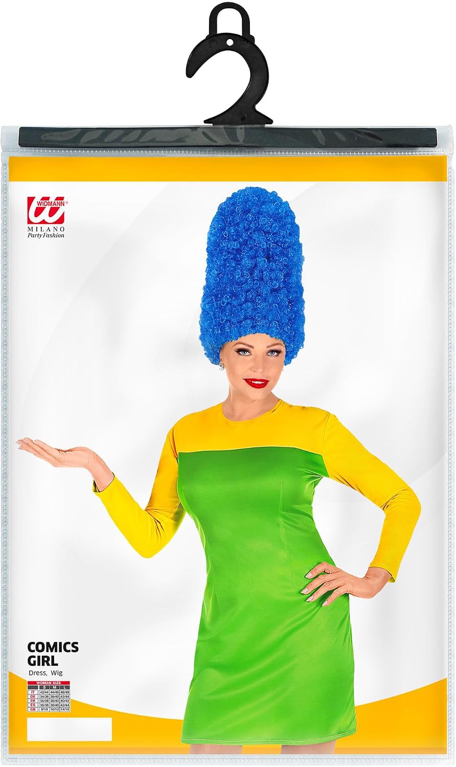 W WIDMANN MILANO Party Fashion - Kostüm Comic Girl, Kleid und Perücke, Faschingskostüme XS, XS