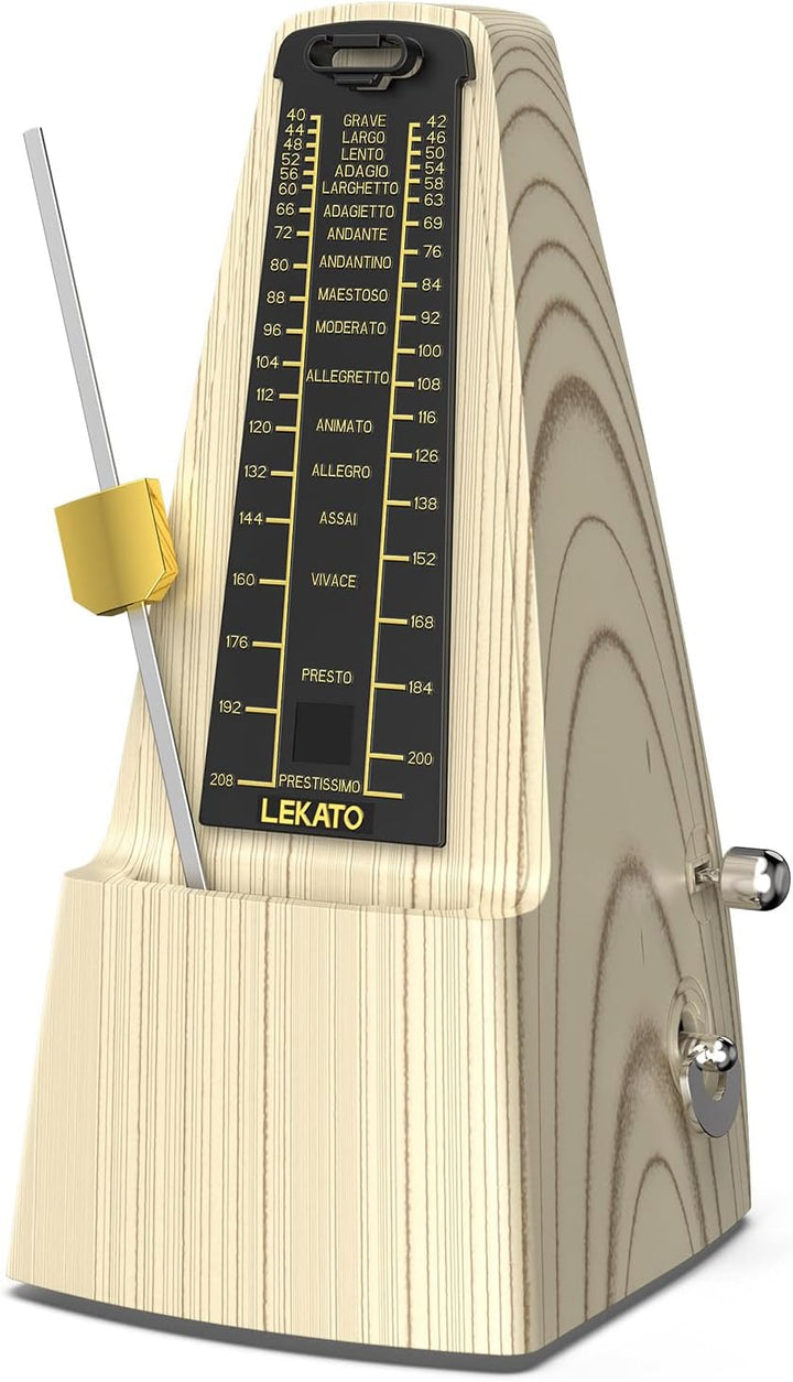 LEKATO Mechanisches Metronom mit metallenes Getriebe, Universales Metronom mit Glocke für Klavier Gi
