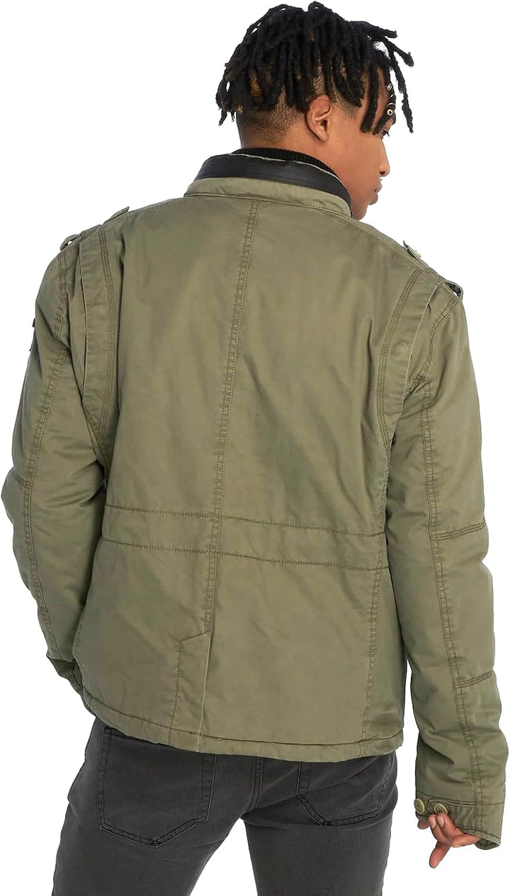 Brandit Jacket - Stylische Jacke für Herren mit versteckter Kapuze, Stehkragen und Baumwollfutter, Ü