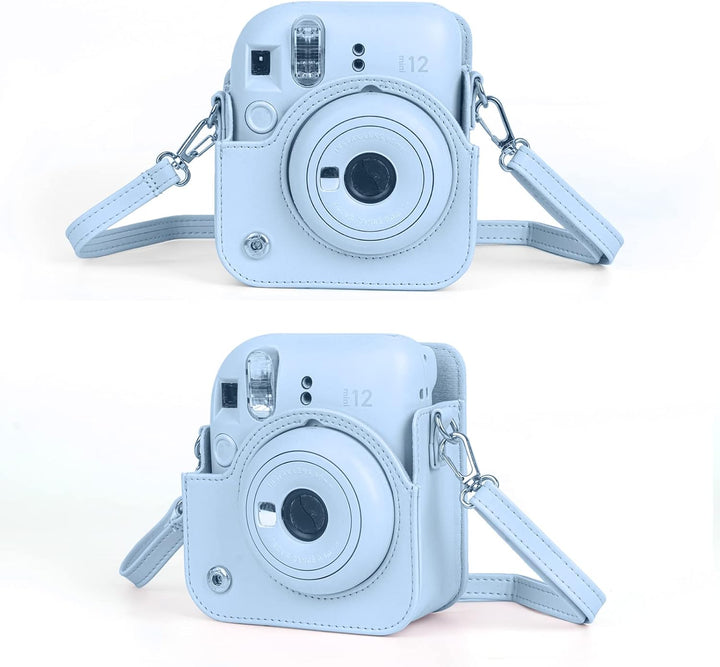 Crefotu Tasche Hülle mit 256 Taschen Fotoalbum für für Fujifilm Instax Mini 12 Sofortbildkamera (Bla