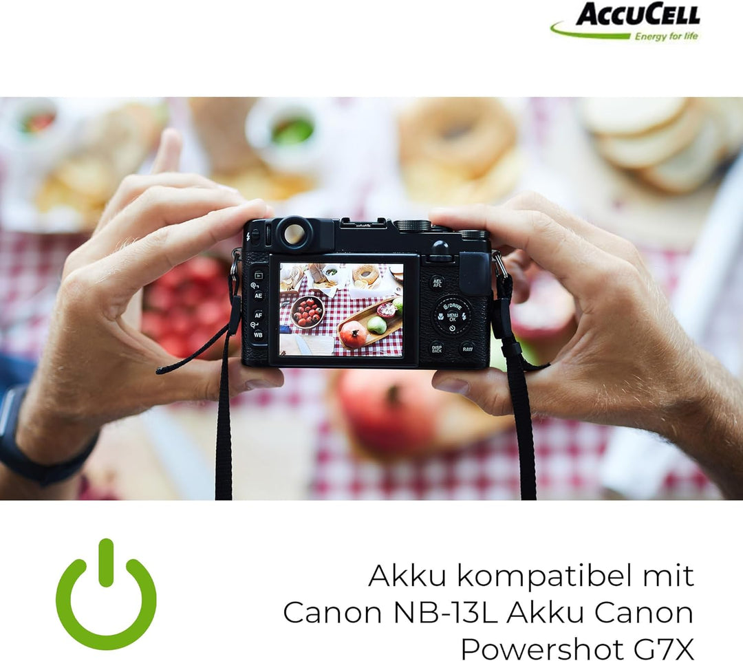 AccuCell Akku kompatibel mit den Canon NB-13L Akku Canon Powershot G7X