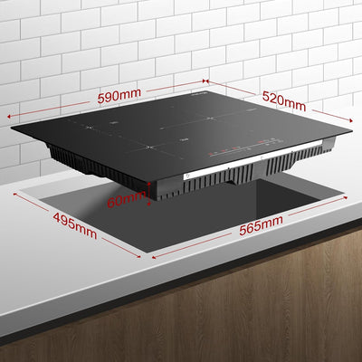 GASLAND Chef IH603BF-DE Einbau Induktionskochfeld 60 cm 3 Kochzonen, Autarkes Kochfeld 3 Platten mit