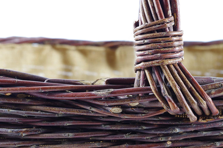 Kobolo Kaminholzkorb Holzkorb für Kaminholz - aus Weide mit Jutefutter ausgeschlagen