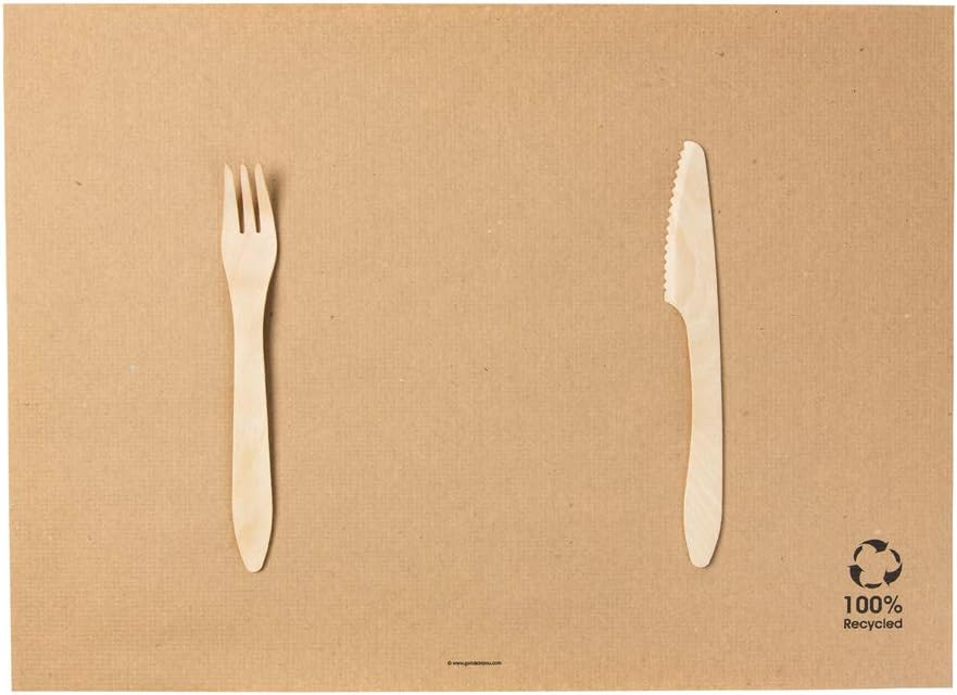 BIOZOYG Papiertischset aus Recyclingpapier I Platzdeckchen eckig Tischset Platzset Papier 500 Stück