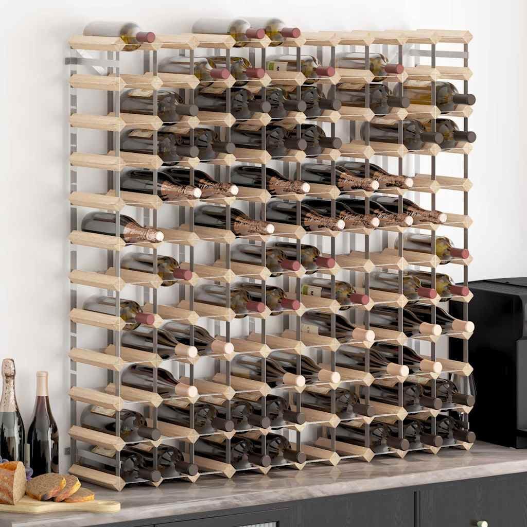 vidaXL Kiefernholz Massiv Weinregal für 120 Flaschen Modern Flaschenregal Flaschenständer Weinschran