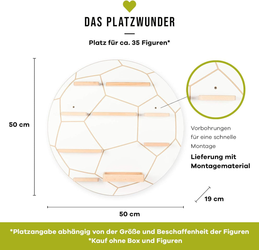 BOARTI das Original Kinder Regal Fussball in Weiss - geeignet für die Toniebox und ca. 35 Tonies - z