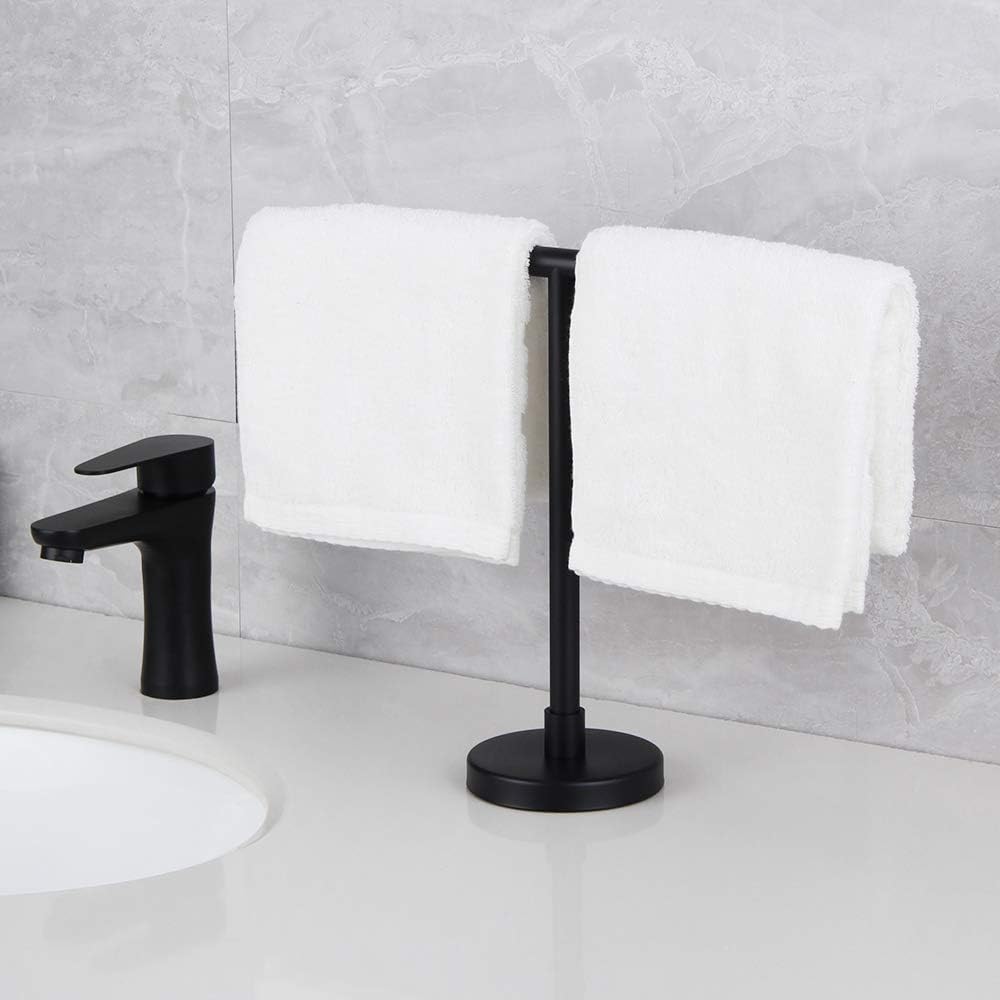Freistehender, mattschwarzer Handtuchhalter für Badezimmer, Küche oder Waschtisch, moderner Handtuch