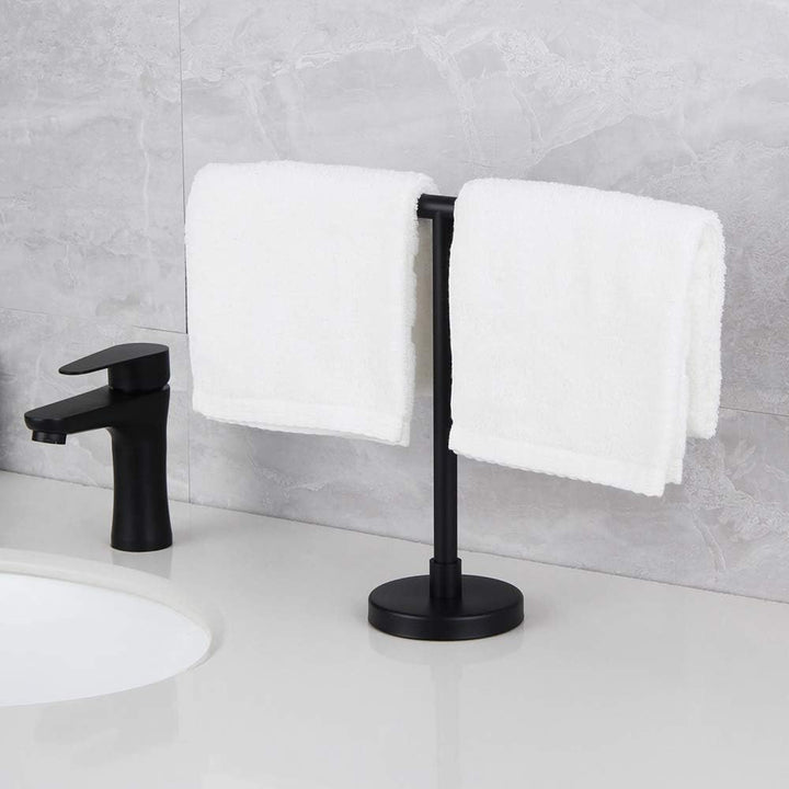 Freistehender, mattschwarzer Handtuchhalter für Badezimmer, Küche oder Waschtisch, moderner Handtuch