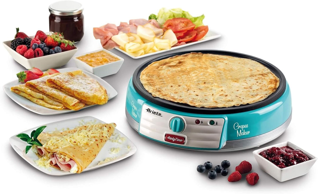 ARIETE 202/01 Partytime crepe maker 1000 W Turquoise Hellblau, Hellblau