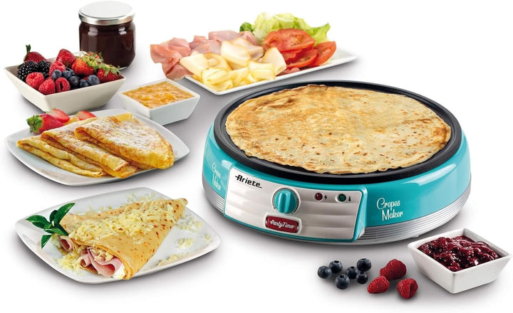 ARIETE 202/01 Partytime crepe maker 1000 W Turquoise Hellblau, Hellblau