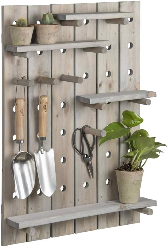 Esschert Design STECKBRETT Wandboard Garten Werkzeug Holz verstellbar Geräte